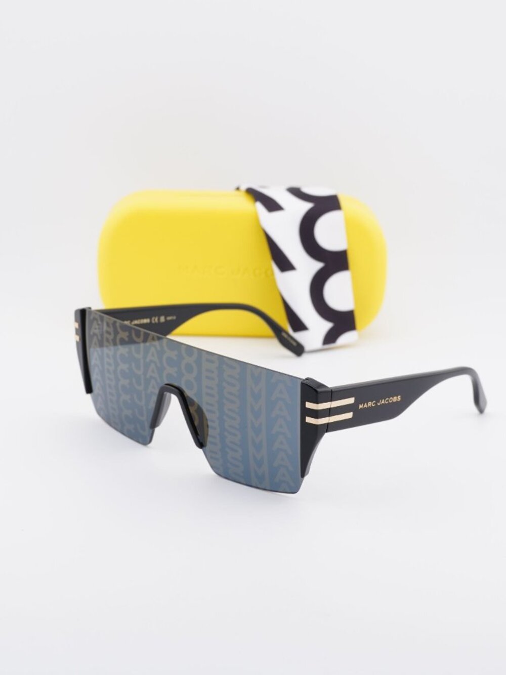 Marc Jacobs MARC 712/S 0NZU 7Y Shield Sunglasses - Black / Grey